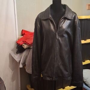 Brandini Leather Jacket Size Xl Black